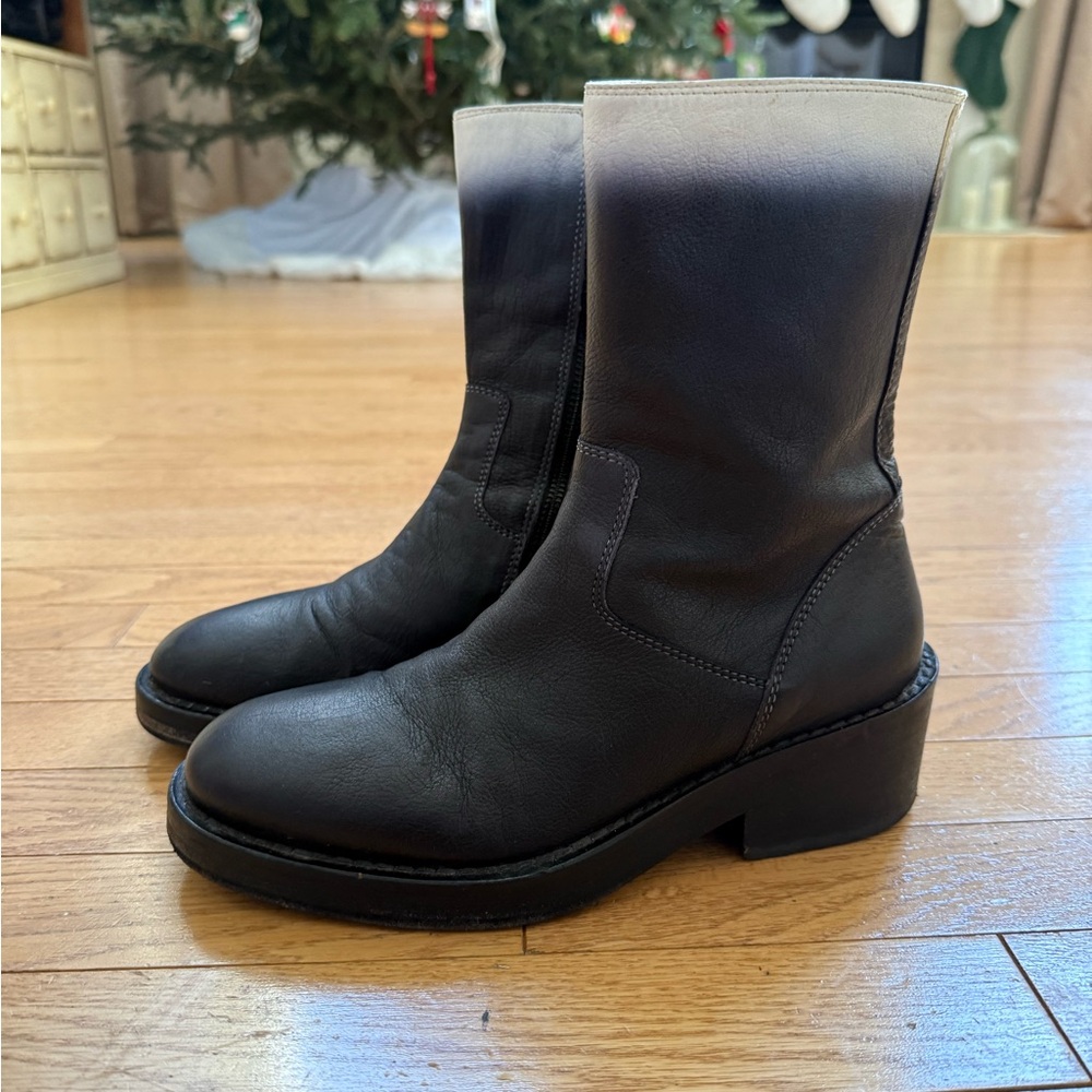 Ann Demeulemeester Black Gradient Heeled Boots